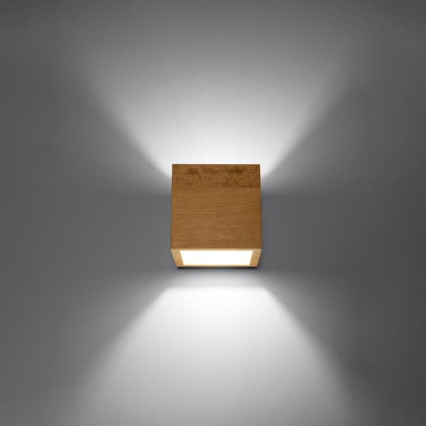 Vägglampa QUAD naturträ