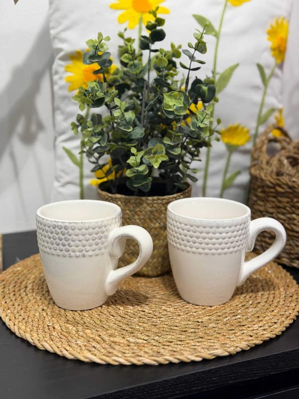 Mugg Etrusk Vit Keramik 4-pack