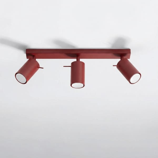 Loftlampe RING 3 vinrød