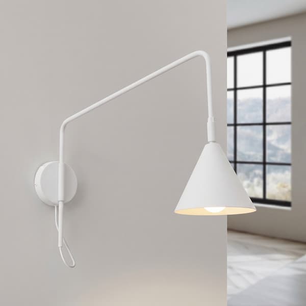 Vägglampa NOX 1 vit med strömbrytare