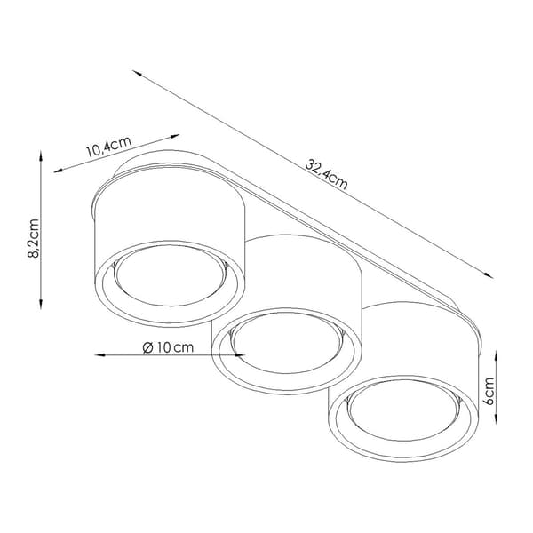 Taklampa MODO 3 brun Gx53