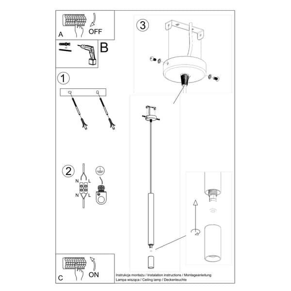 Pendel lampa WEZYR 1 vit