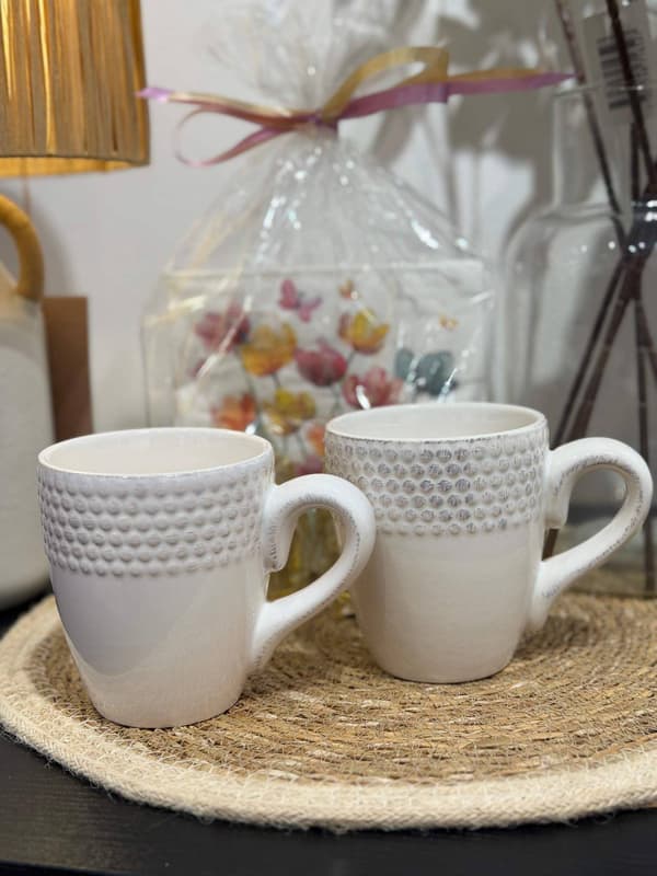 Mugg Etrusk Vit Keramik 4-pack