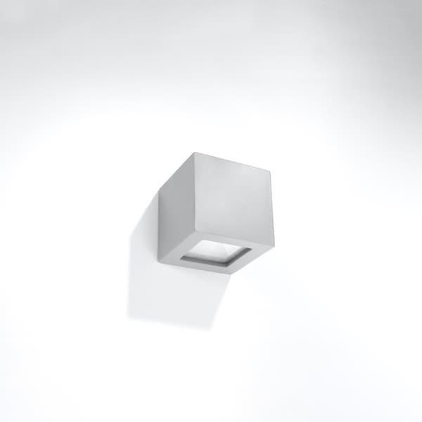 Vägglampa keramik LEO grå