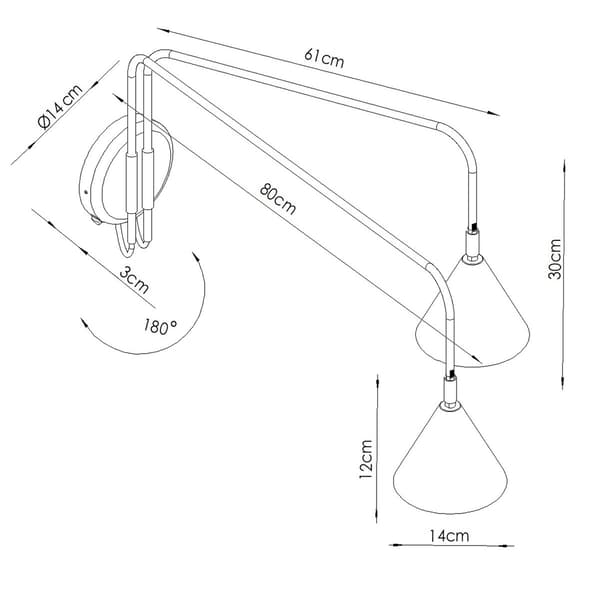 Vägglampa NOX 2 olivgrön med strömbrytare