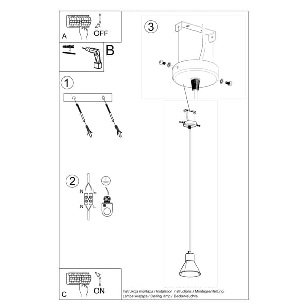 Pendel lampa TALEJA 1 vit [E27]