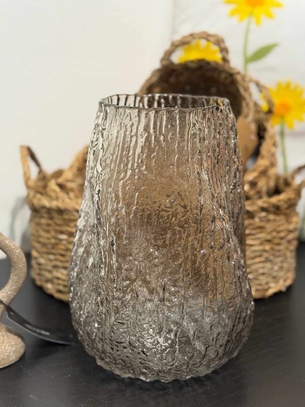 Vas Glas Taupe 25 cm