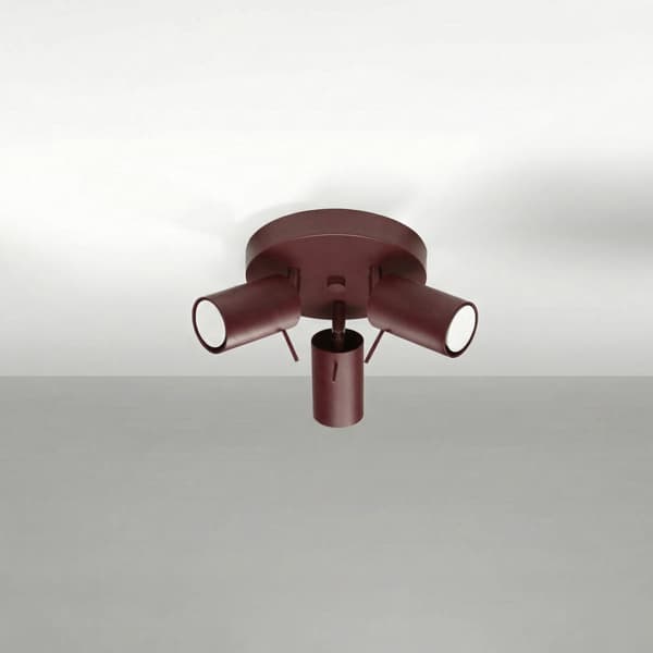 Loftlampe RING 3P vinrød