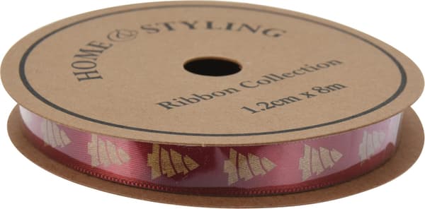 Band Textil Rött Jul 8 meter
