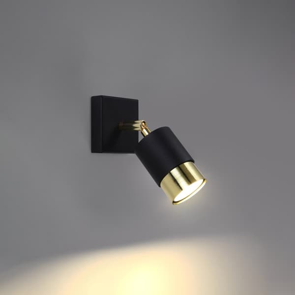 Vägglampa NERO svart/guld