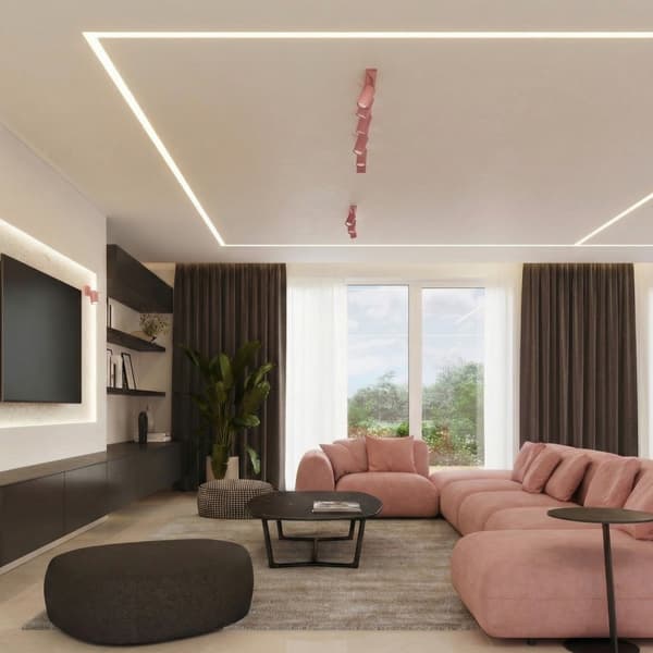 Vägglampa RING rosa