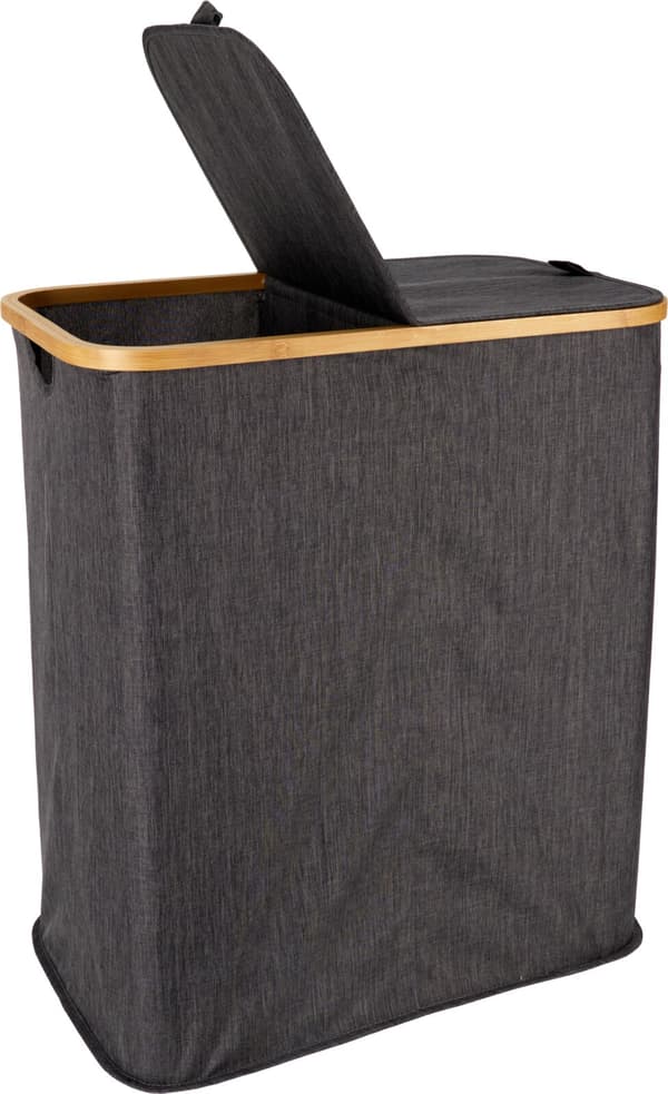 Tvättkorg Svart Textil
