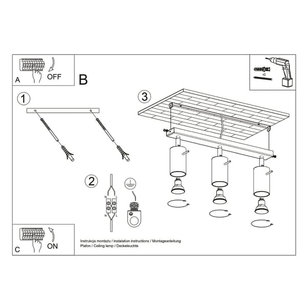 Taklampa RING 3L röd
