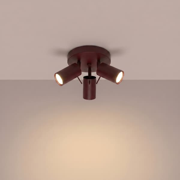Loftlampe RING 3P vinrød