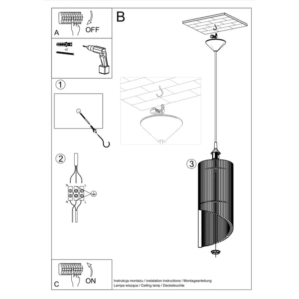 Pendel lampa ALEXIA trä