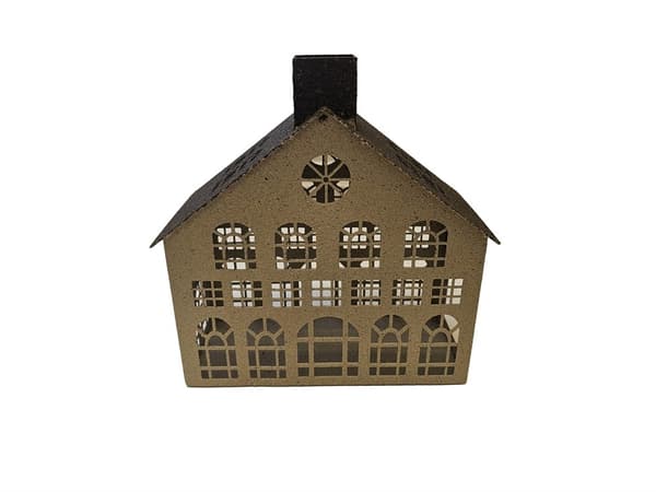 Lykta Hus Gråbeige 26 cm