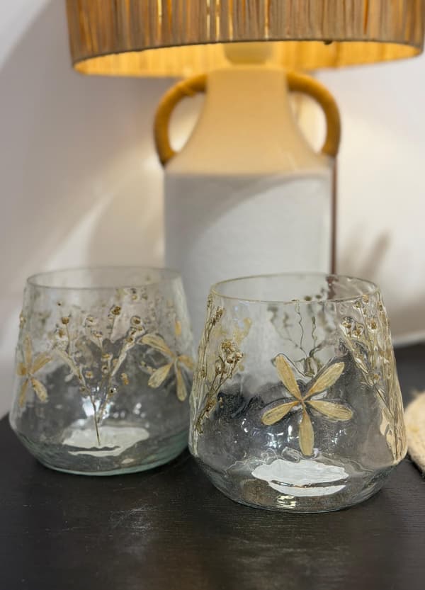 Ljushållare Blommor Glas 11 cm