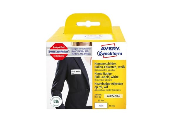 Namnskylt AVERY 41x89mm 200/fp