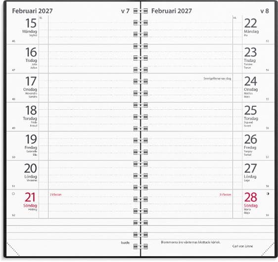 Kalender Plano 2027 svart