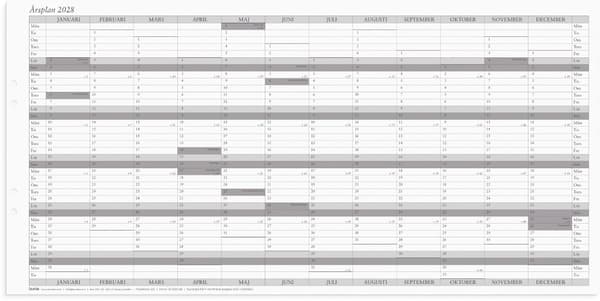 Väggkalender Årsplan 2028 5/fp