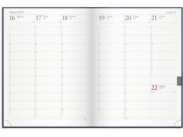 Veckojournal 2027 blå