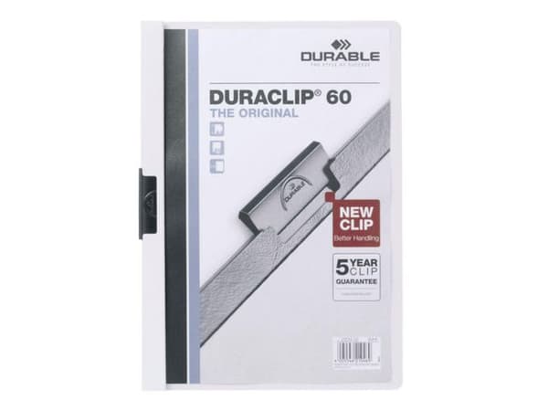 Klämmapp Duraclip 2200 A4 3mm vit 25st