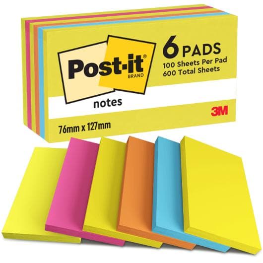 Notes POST-IT Energetic 76x127mm 6st