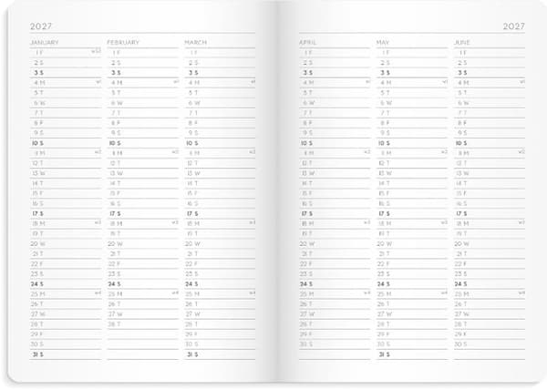 Calendar Monthly Planner 2027 eng. text