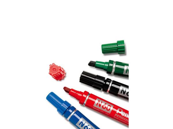 Märkpenna perm. PENTEL N60 sned svart 12st