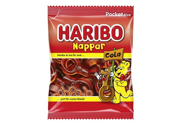 Godis HARIBO Nappar Cola 80g 24st