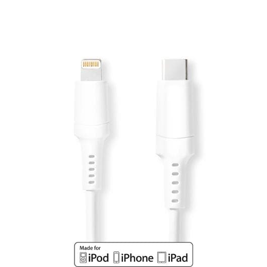 Kabel NEDIS Lightning - USB-C 2m vit