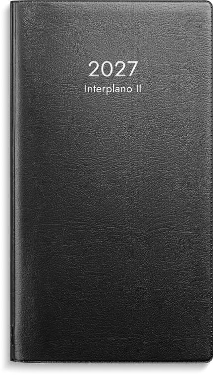 Kalender Interplano II 2027 plast svart