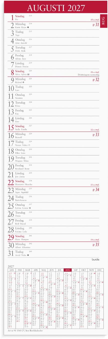 Stor Bordskalender 2027