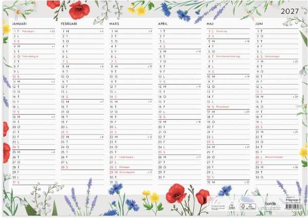 Väggblad Blomster 2027
