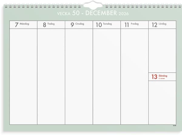 Väggkalender Veckoplan 26/27