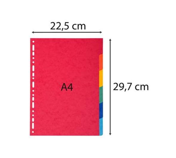 Kartongregister EXACOMPT A4 6-flik f.fär