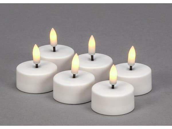 Värmeljus KONSTSMIDE LED timer vit 6/fp