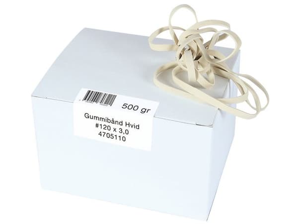 Gummiband 120x3mm 500g vit 575/fp