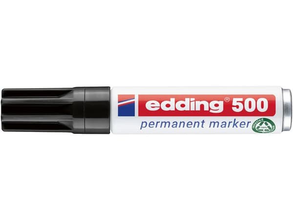 Märkpenna EDDING permanent 500 svart 10st
