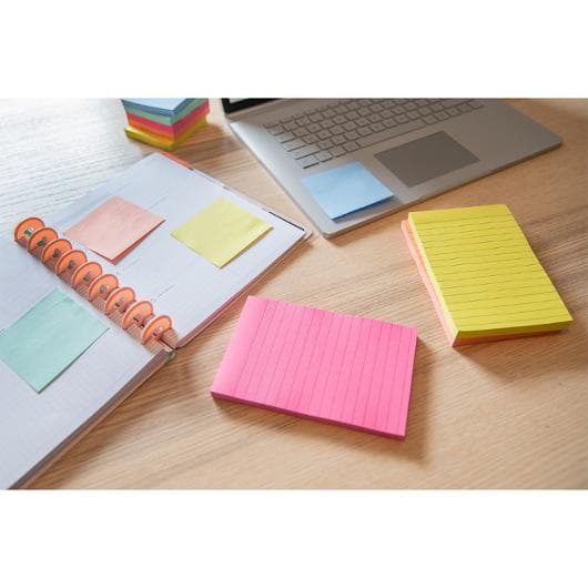 Notes POST-IT SS rec 102x152mm sort 4/fp
