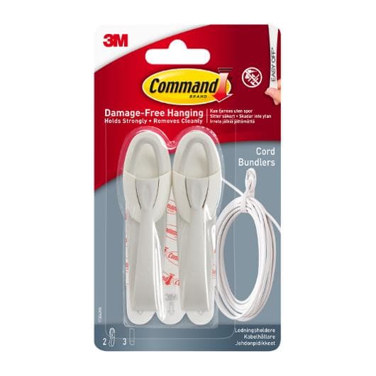 Kabelhållare Command 3M 2/fp vit