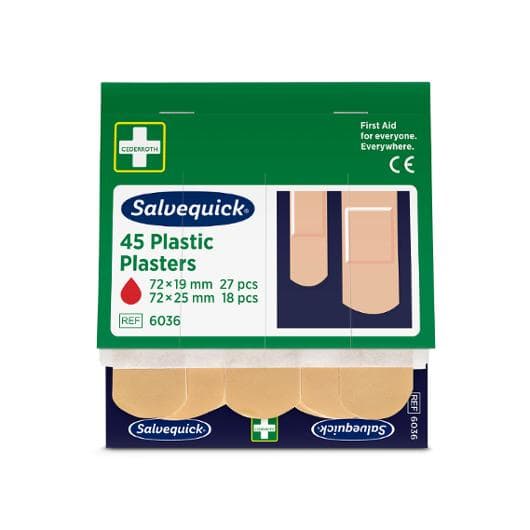 Plåster SALVEQUICK refill plast 45/fp 6st