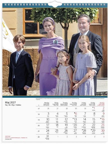 Väggkalender Kungafamiljen 2027