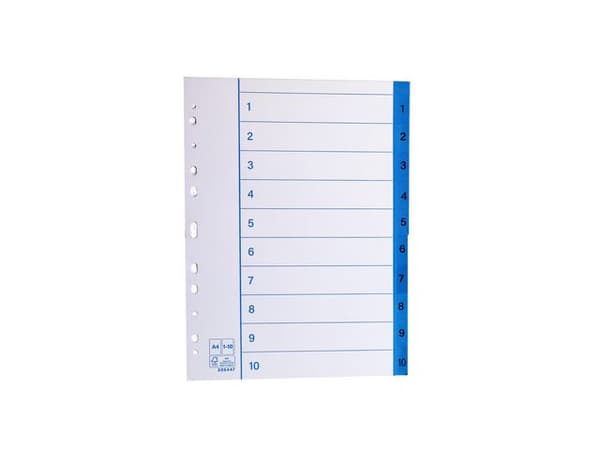 Pappersregister A4 1-10 10/fp