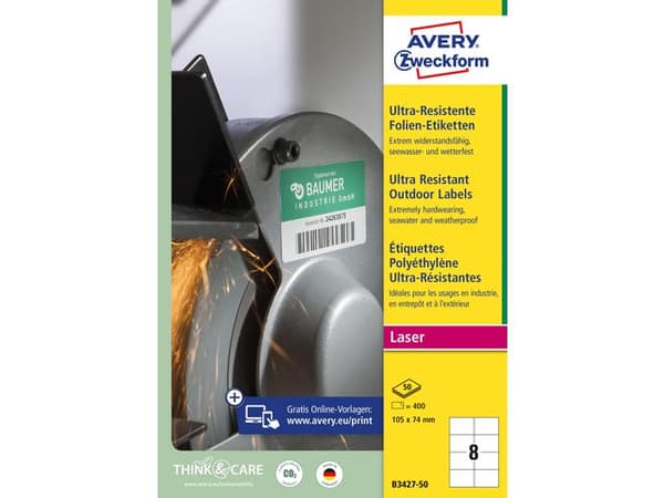 Etikett AVERY Stretch 74x105mm 400/fp