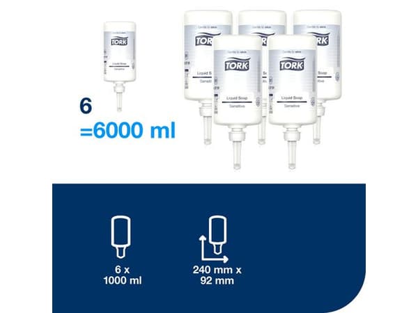Tvål TORK S1 Pre Extra mild transp. 1L 6st