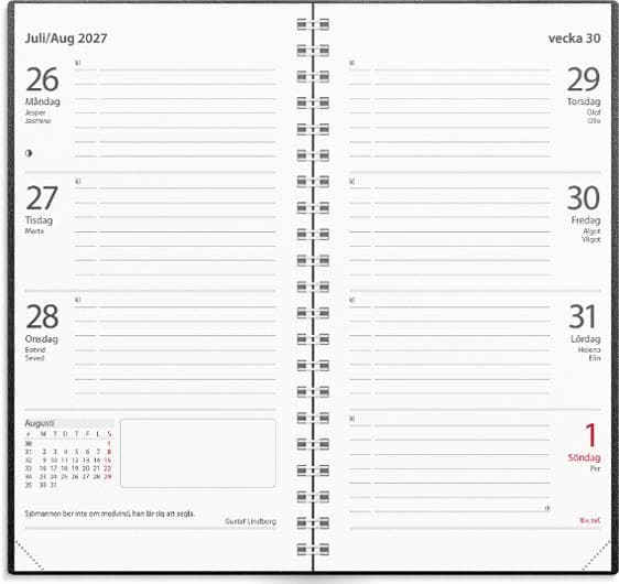 Kalender Master 2027 konstläder svart