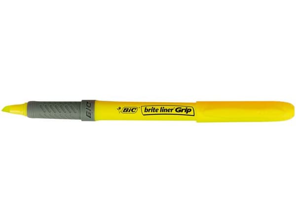 Överstrykningspenna BIC Grip Gul 12st