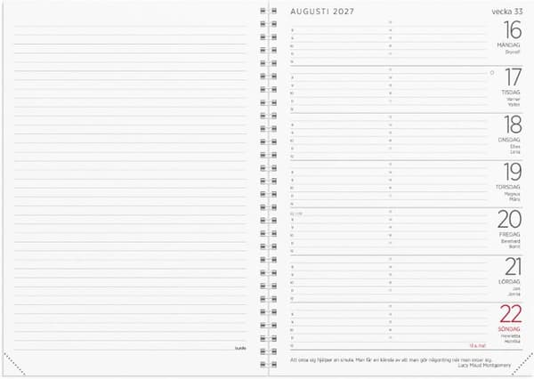 Stor Veckokalender 2027 refill