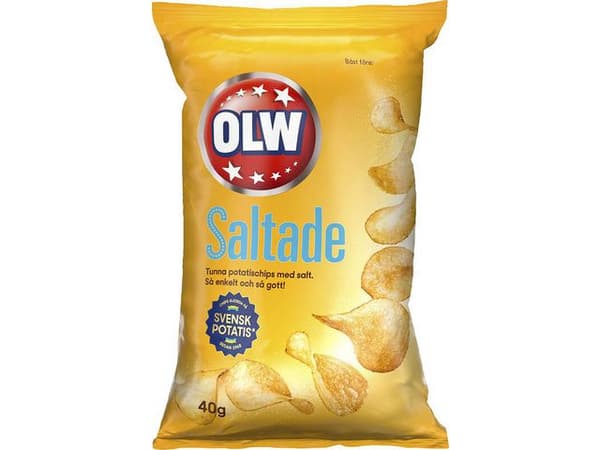 Chips OLW lättsaltade 40g 20st